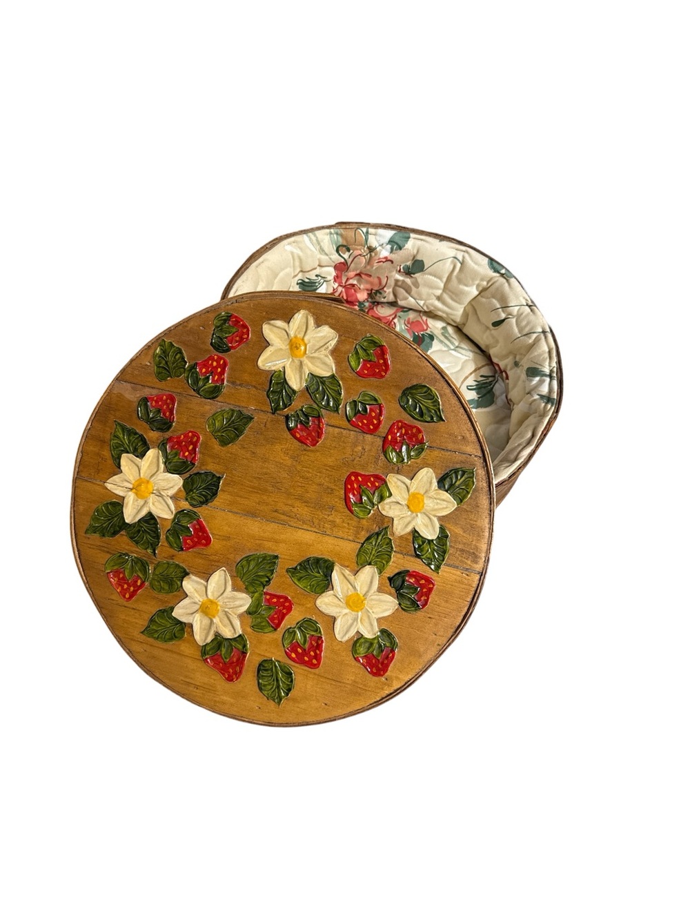 Vintage Dufeck's of Denmark Wisconsin Cheese Barrel Pantry Box Strawberry